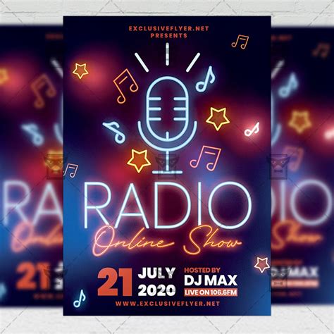 Online Radio Show Flyer Psd Template Psd Templates