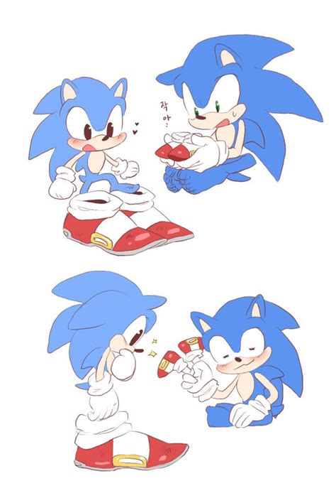 Modern Sonic And Classic Sonic Idk Who Made This Sonic Funny Sonic
