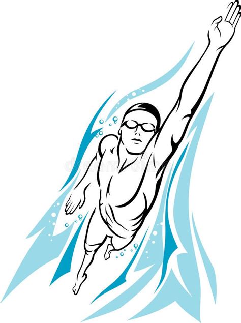 Male Swimmer Freestyle Stock Vector Illustration Of Competition Male Swimmers
