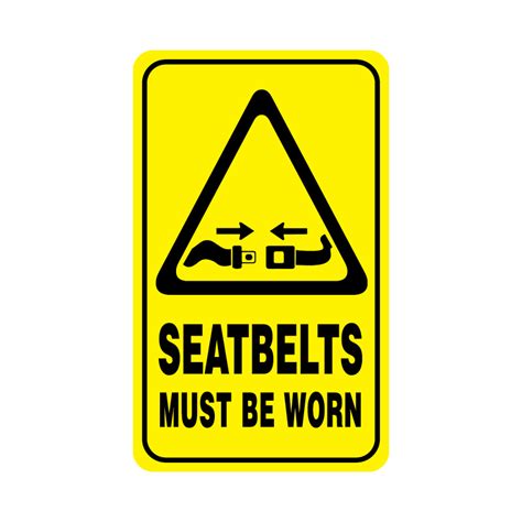 seat belts must be worn sticker