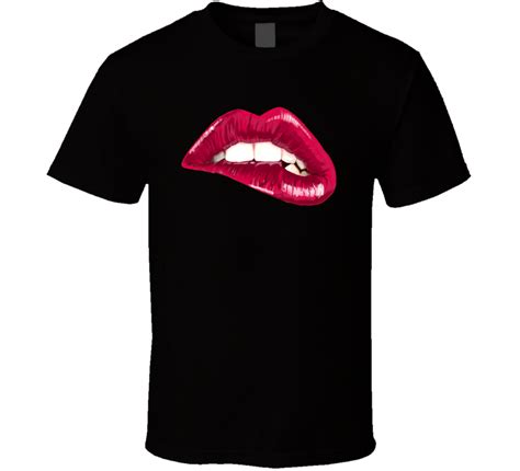 sexy lips biting kiss mouth t shirt