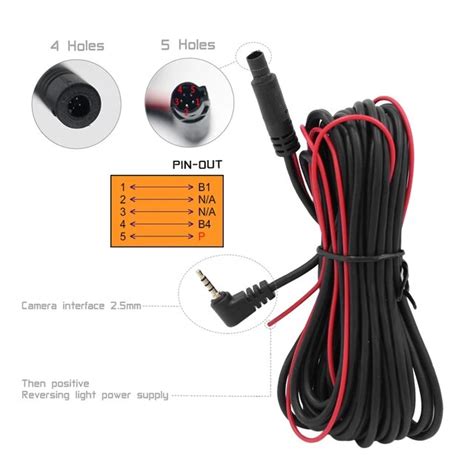 6m10m Meter 4pin5pin Car Rca Car Reverse Rear View Parking Camera