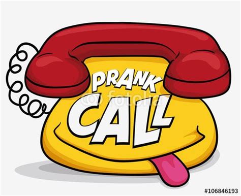 Funny Cartoon Phone For April Fools Call Prank Vector Illustration