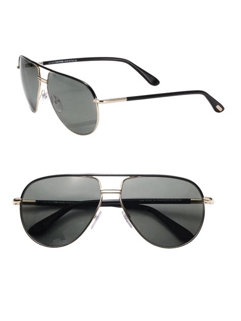 Tom Ford Cole Metal Aviator Sunglasses In Black Silver Black For Men Lyst