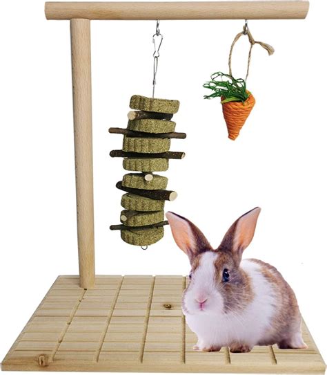 hamiledyi bunny wooden scratch board feet pad rabbit chew toys teeth grinding paws