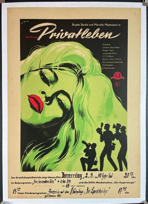 A Very Private Affair Brigitte Bardot Marcello Mastroianni Original Vintage Movie Poster