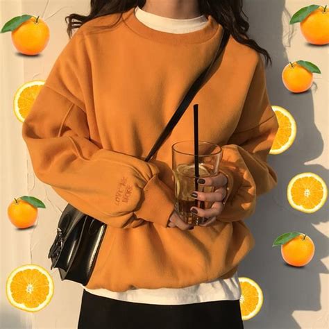 Orange Sweatshirt Orange Outfit Pastel Outfit Pastel Clothes Pastel