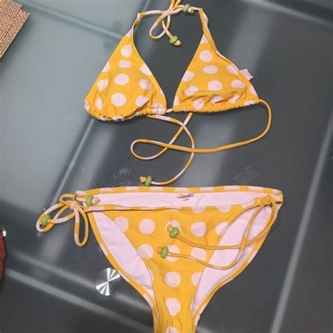 Swimwear Ideas In Swimwear Yellow Polka Dot Bikini Swimsuits Hot Sex