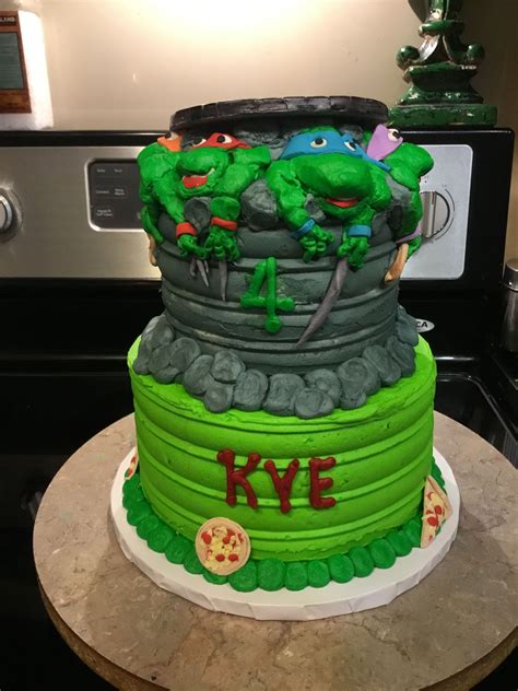 Ninja Turtles Birthday Cake Ninja Turtles Made Out Of Buttercream Icing Called Figured Piping