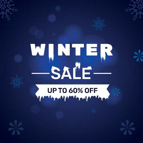 Winter Sale Banner Design With Up To 60 Percent Off 14071327 Vector Art