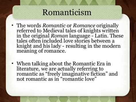English Literature The Romantic Period