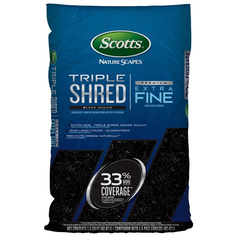 Scotts Nature Scapes Triple Shred 15 Cu Ft Black Mulch At