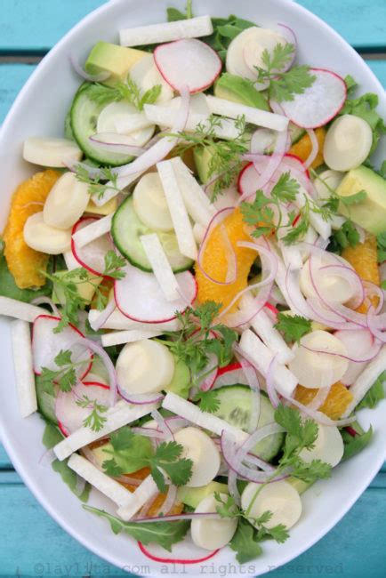 latin chopped salad with hearts of palm jicama and avocado laylita s recipes