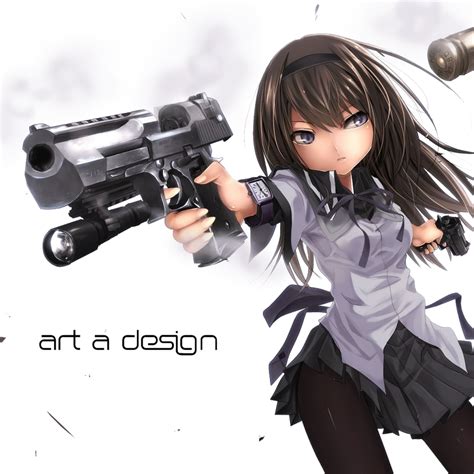 Anime Girl With Gun Render By Vembriarta On Deviantart