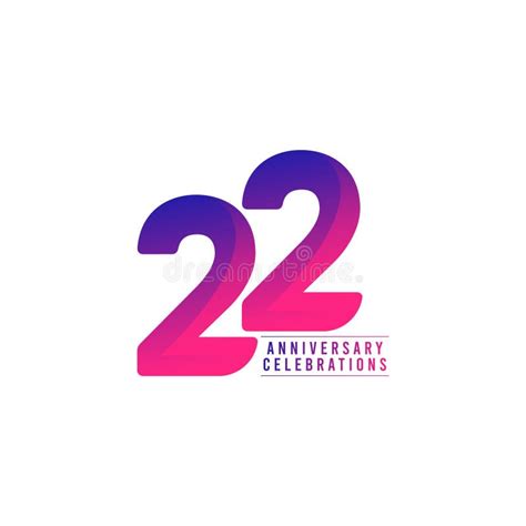 22th Years Anniversary Logo Template Vector Design Birthday