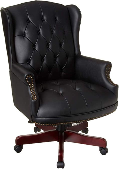 Boss Office Products Wingback Traditional Chair In Black