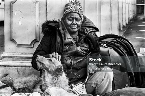 A Homeless Woman And Her Dog Stock Photo Download Image Now