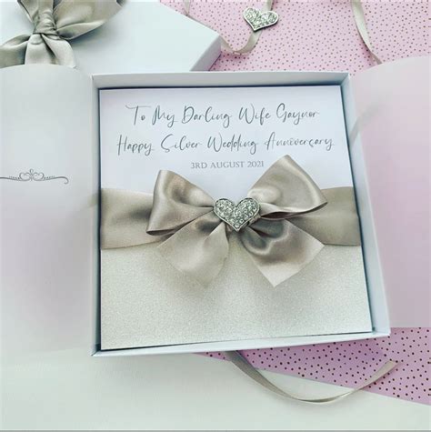 Silver Wedding 25th Anniversary Card In Box 25 Years Luxury Etsy