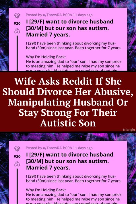 Wife Asks Reddit If She Should Divorce Her Abusive Manipulating Husband Or Stay Strong For Their