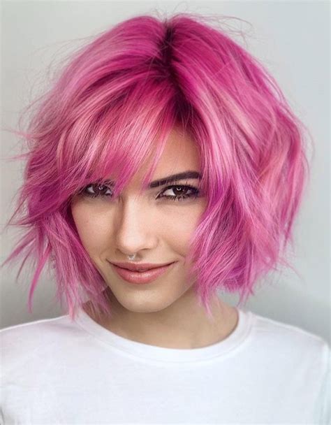 Fresh Look Of Short Hair With Pink Highlights In 2021