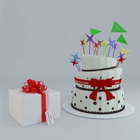 Birthday Cake 3d Model 19 Obj Ma Fbx C4d Max Free3d