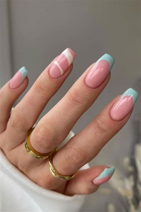 Pretty Spring Colour Nail Ideas Designs Blue And White Design Nails