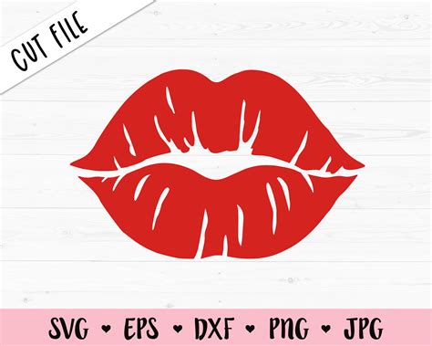 Kiss Svg Lips Print Cut File Lipstick Mark Female Red Lips Etsy Australia