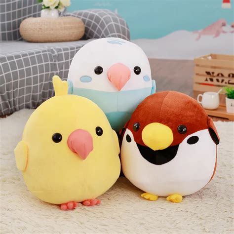 30cm Big Cute Birds Corps Plush Toys Soft Round Birds Stuffed Animals