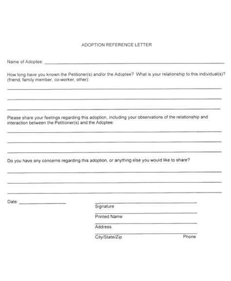 16 Adoption Reference Letter Templates Free Sample Example Format