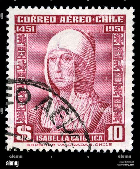 Postage Stamp From Chile In The 500th Birthday Of Queen Isabella Series