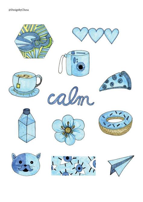 Blue Aesthetic Sticker Pack In 2021 Blue Aesthetic Stickers