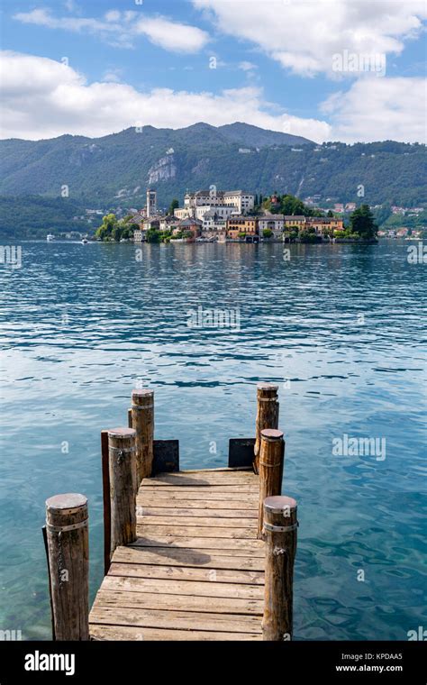 View Of Isola San Giulio From Orta San Giulio Lake Orta Italian Lakes