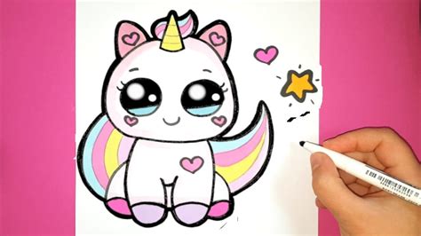 How To Draw A Cute Baby Unicorn Super Easy Happy Drawings