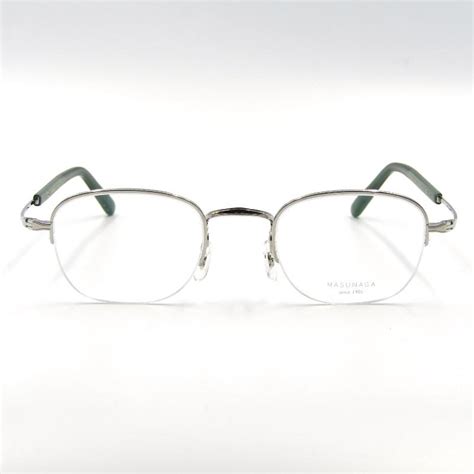 未使用 Masunaga Since 1905 マスナガ 増永眼鏡 メガネフレーム Gms 112 スクエア ハーフリム コンビ 日本製