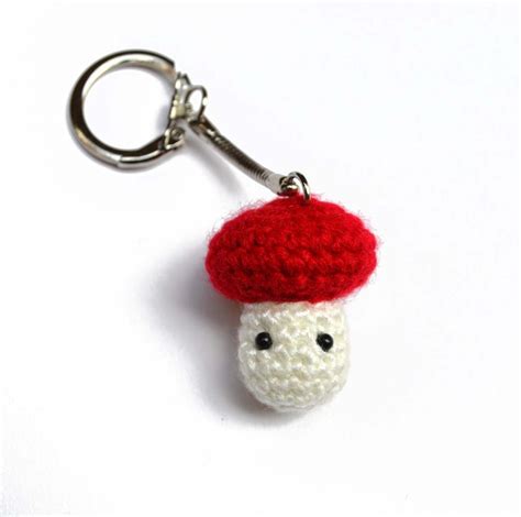 Mushroom Keychain Perfect For You Fun Guy Hand Crocheted