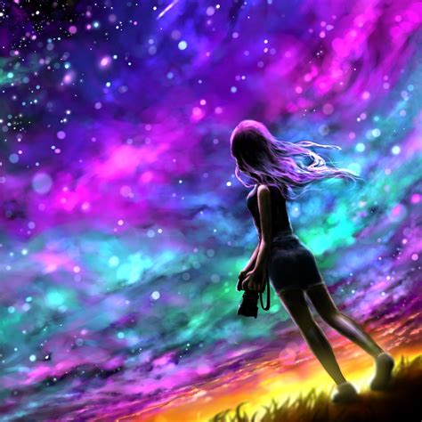 Wallpaper Girl Night Art Photographer Starry Sky Cool Wallpapers