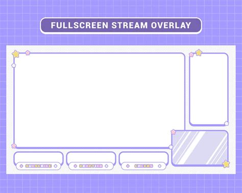 Cute Starry Pastel Purple Full Screen Twitch Stream Overlay Etsy