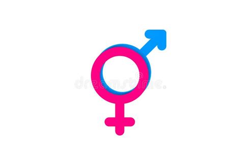Man And Woman Gender Symbols In Pink And Blue Stock Illustration Illustration Of Person Amour