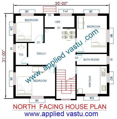 3bhk House Plan With Pooja Room North Facing Upre Home Design
