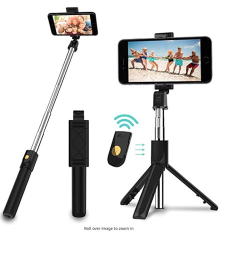 Selfie Stick 3 In 1 Extendable Selfie Stick Tripod With Detachable Bluetooth Wireless Remote