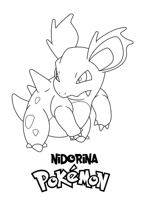 Pokemon Nidorina Kolorowanka - Morindia Pokoloruj rysunek