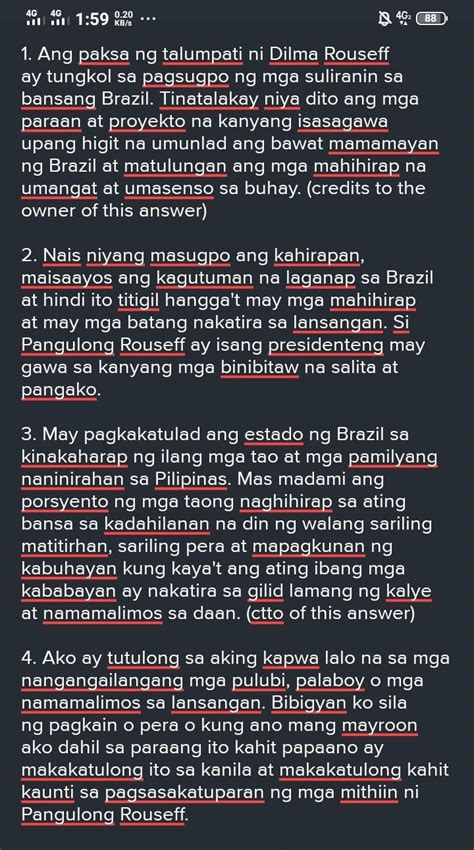 Llarawan Ang Kalagayang Panlipunan Ng Brazil Batay Sa Mga Sinabi Ni