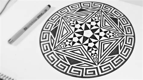 How To Draw Fractal Pentagrams Within Pentagrams Compass Art