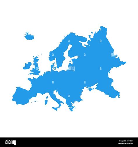 Europe Map Vector Country Border European Map Eu Silhouette Continent