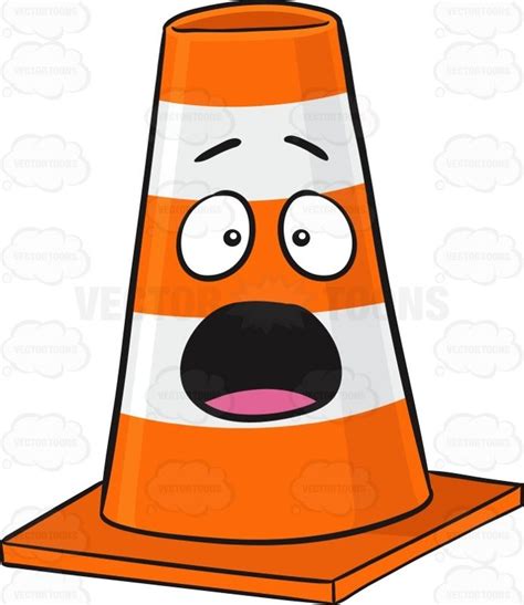 Startled And Shocked Traffic Cone Character Emoji Cone Emoji Traffic