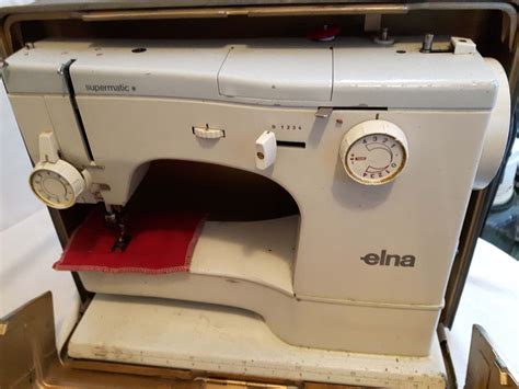 Elna Sewing Machine In Metal Carrying Case