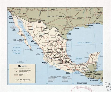 Large Detailed Political And Administrative Map Of Mexico With Roads