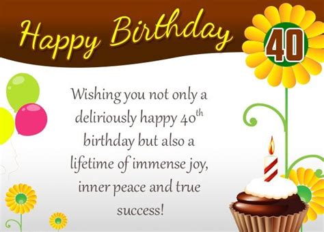 Happy Birthday Quotes For 40th Birthdays Birthday Wishes