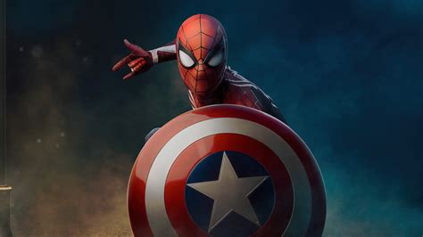 Spider Man Wallpaper 4k Captain Americas Shield Graphics Cgi 6178