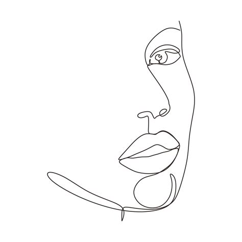 dibujo continuo de una línea de minimalismo facial abstracto e